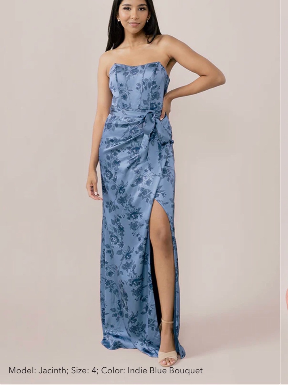 Amara Satin Floral Print Dress Revelry